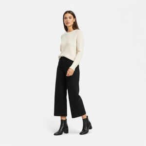 Madewell Black Emmett Wide-Leg Crop Jeans - 26P